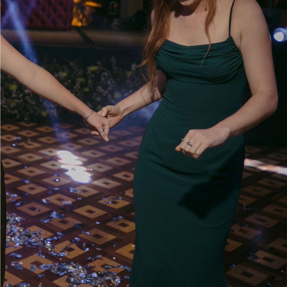 Lulu emerald floor length dress
